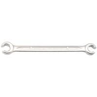 Silver Elora metric flare nut spanner, dual-ended with 13mm and 14mm open ends, sleek and polished finish.