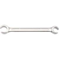 Elora Metric Flare Nut Spanner, 19 x 22mm, silver with open ends and grooved handle.