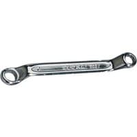 Silver Elora Midget Deep Crank Metric Ring Spanner, dual-ended with 6 x 7mm sizes, polished finish.