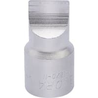 Elora Plain Slot Screwdriver Socket, 3/8" square drive, 3mm, silver metallic finish, cylindrical shape with flat slot.