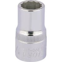 Silver Elora Whitworth Bi-Hexagon Socket, 1/2" square drive, 1/4" size, with engraved branding and polished finish.