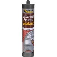 Brown Everbuild 290ml sealant tube for windows and doors, labeled "External Frame Sealant" with nozzle cap.