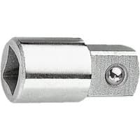 Silver Facom 3/4" to 1" drive coupler with square socket and locking pin.
