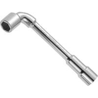 Angled silver socket spanner with 6x12 point design, smooth finish, and Facom branding on the handle.
