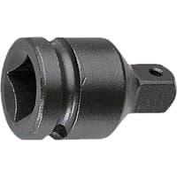 Black Facom impact adaptor, 3/4" to 1/2" drive, cylindrical shape with hexagonal socket and square drive end.