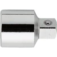 Silver Facom coupler with 1/2" to 3/8" drive, cylindrical body, and hexagonal end.