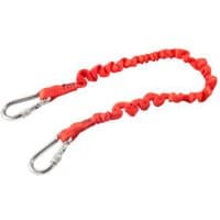Red Facom 1.2m strap with two silver carabiner clips and elastic bungee design.