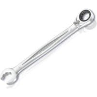 Silver Facom 13mm fast ratchet combination spanner with open-end and ratcheting box-end design.