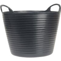 Black Faithfull Flex Tub 60L with ribbed sides and two sturdy handles