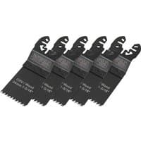 Faithfull multi-function tool blades, black, 34mm, with ground side set teeth, pack of 5.