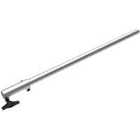 "Silver Greenworks mid-shaft extension attachment for line trimmer, cylindrical design with black locking mechanism"