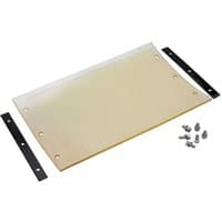 Rectangular Handy paving pad with holes, two black metal strips, and screws for THLC29140 compactor.