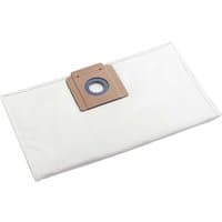 White fleece filter bag with cardboard collar and circular blue seal, part of a 5-pack by Machine Mart Xtra.
