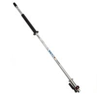 Makita 191E248 Split Shaft Extension Attachment, silver with black grip and connector at the end.