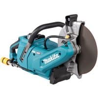 Makita 40V MAX Disc Cutter, teal body, black handle, 230mm blade, brushless motor, XGT series, bare unit.
