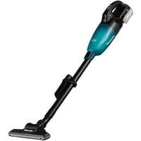 Makita CL001GZ04 40V MAX vacuum cleaner, teal and black, cordless with ergonomic handle and slim nozzle.
