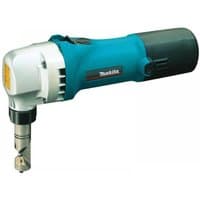 Makita JN1601 nibbler, blue and silver body, black grip, 1.6mm cutting capacity, 550W, 240V power tool.