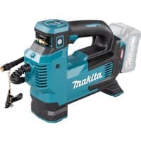 Makita 40V Max XGT Inflator, teal and black, with digital display, hose, and battery slot, no battery included.