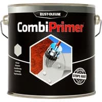 Rust-Oleum CombiPrimer 250ml, red anti-corrosion primer in a black can with a silver lid and handle.