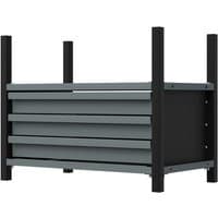 Sealey modular racking unit with three grey drawers, one shelf, and black frame, measuring 580mm.