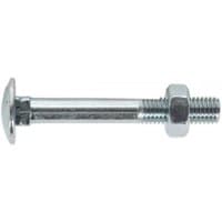 Sealey coach bolt and nut, zinc finish, M10 x 75mm size, round head, threaded shaft, pack of 50.