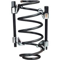 Black Sealey coil spring compressor set with two threaded rods and chrome-plated hooks.
