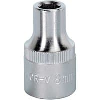 Silver Sealey dual finish walldrive socket, 3/8" square drive, 22mm size, with a smooth and textured grip.