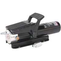 Black Sealey air hydraulic pump with handle, cylindrical body, and metal fittings, rated for 10 tonnes.