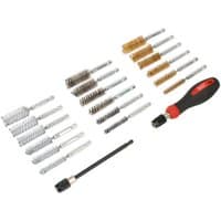 Sealey VS1800 brush set with 20 metal brushes, red and black handle, and extension rod.
