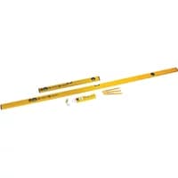Yellow Stabila 70-2 spirit levels set, featuring three different lengths with bubble vials for precise leveling.