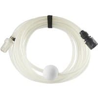 Clear coiled inlet hose with black adaptor and white float ball for Stanley FATMAX V20 18V pressure cleaner.