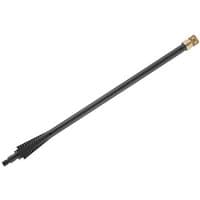 Black Stanley FATMAX V20 extension shaft with quick-release mechanism and brass connector for 18V pressure cleaner.