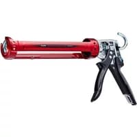 Red and black Tajima Convoy 310Ml rotating sealant gun with auto stop feature and ergonomic handle.