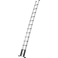 Telesteps telescopic ladder, 13 steps, silver with black accents, 80 mm step depth, extended position.