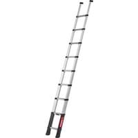Telesteps telescopic ladder, silver with black accents, 9 steps, 80 mm step depth, compact and extendable design