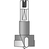 Silver Trend machine bit, 26mm diameter, with threaded top and sharp cutting edges.