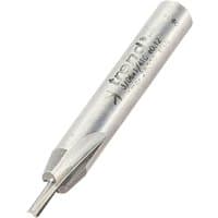 Trend two flute straight cutter, silver, cylindrical body with engraved text, 6.3 x 19.1mm cutting size.