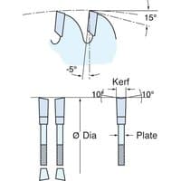 Circular saw blade with 64 sharp teeth, 305mm diameter, 30mm bore, labeled angles and measurements for precision cutting.