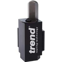 Black Trend Hinge and Lock Corner Chisel with silver blade and "trend routing technology" text on the side.