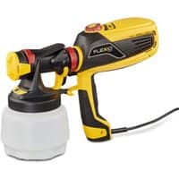 Yellow and black Wagner Universal Sprayer W 590 FLEXiO with ergonomic handle and detachable paint container.