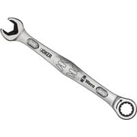 Wera 11mm Joker Switch spanner, silver with open-end and ratcheting ring, ergonomic grip, and bold branding.
