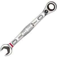 Silver Wera 17mm Joker Switch ratcheting spanner with open-end and ring, ergonomic grip, and switch lever.