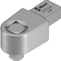 Silver Wera 7773 A Click-Torque X 1/4'' drive insert with square drive and engraved branding.