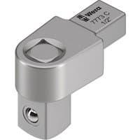 Silver Wera 7773 C Click-Torque X 1/2'' drive insert with square drive and engraved branding.