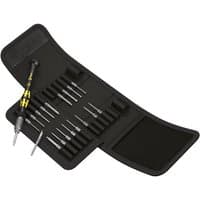 Black Wera Kk Esd Micro Screwdriver Set with 20 precision bits in a foldable case, featuring ergonomic handle.
