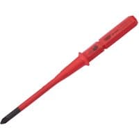 Red XP1000 VDE Slimline screwdriver blade, No.1 x 80mm, with black interchangeable tip and insulated handle.