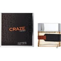 Armaf Craze Men Eau de Parfum 100ml, clear bottle with silver cap, black and orange box.