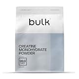 Bulk Creatine Monohydrate Powder 500g in a white and gray resealable bag with bold black "bulk" logo.