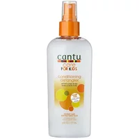 Cantu Care For Kids Conditioning Detangler 177ml, white bottle with orange spray cap and colorful label design.