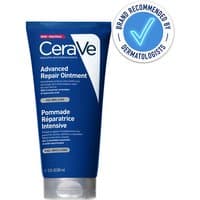 Blue CeraVe Advanced Repair Ointment tube, 88ml, with white cap and dermatologist recommendation badge.